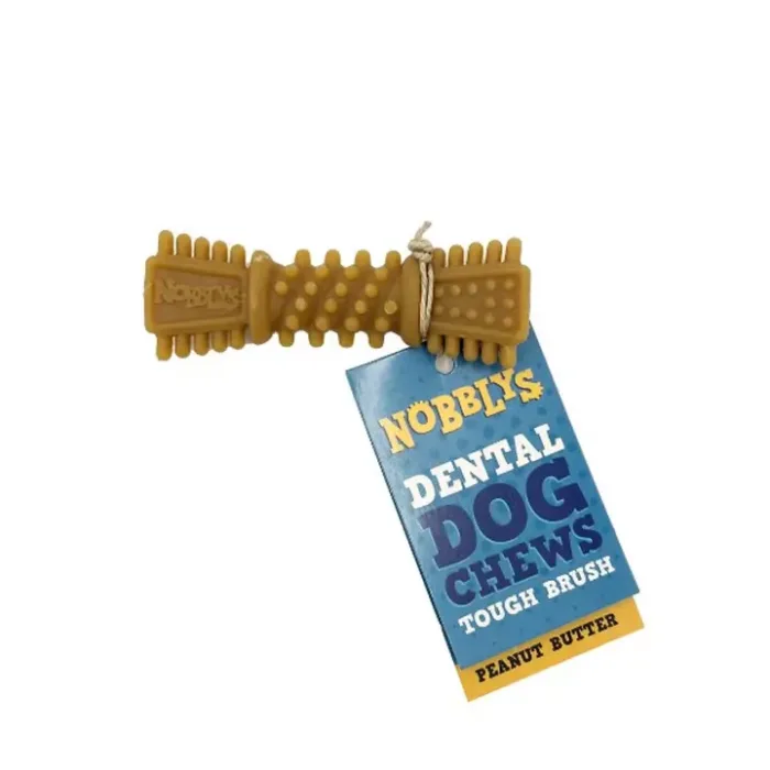 Nobblys Dental Dog Chew Tough Brush - Peanut Butter 50g